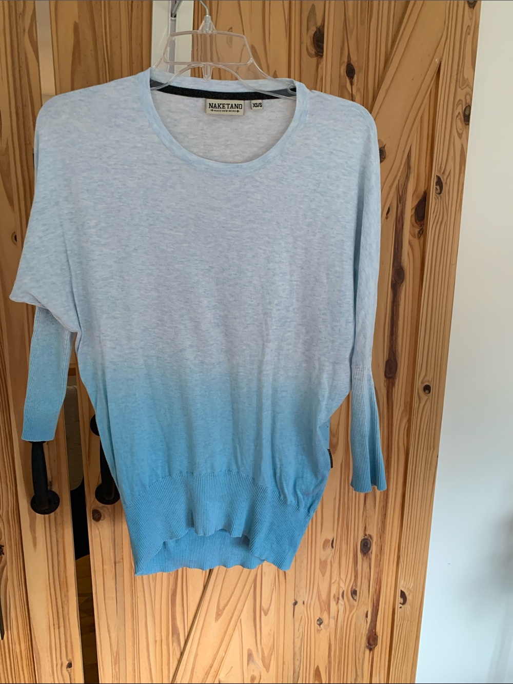 Naketano Pale to Sky Blue Ombre Knit Sweater
